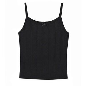 Cou Cou Intimates Picot Regular Tank in Black Size XS